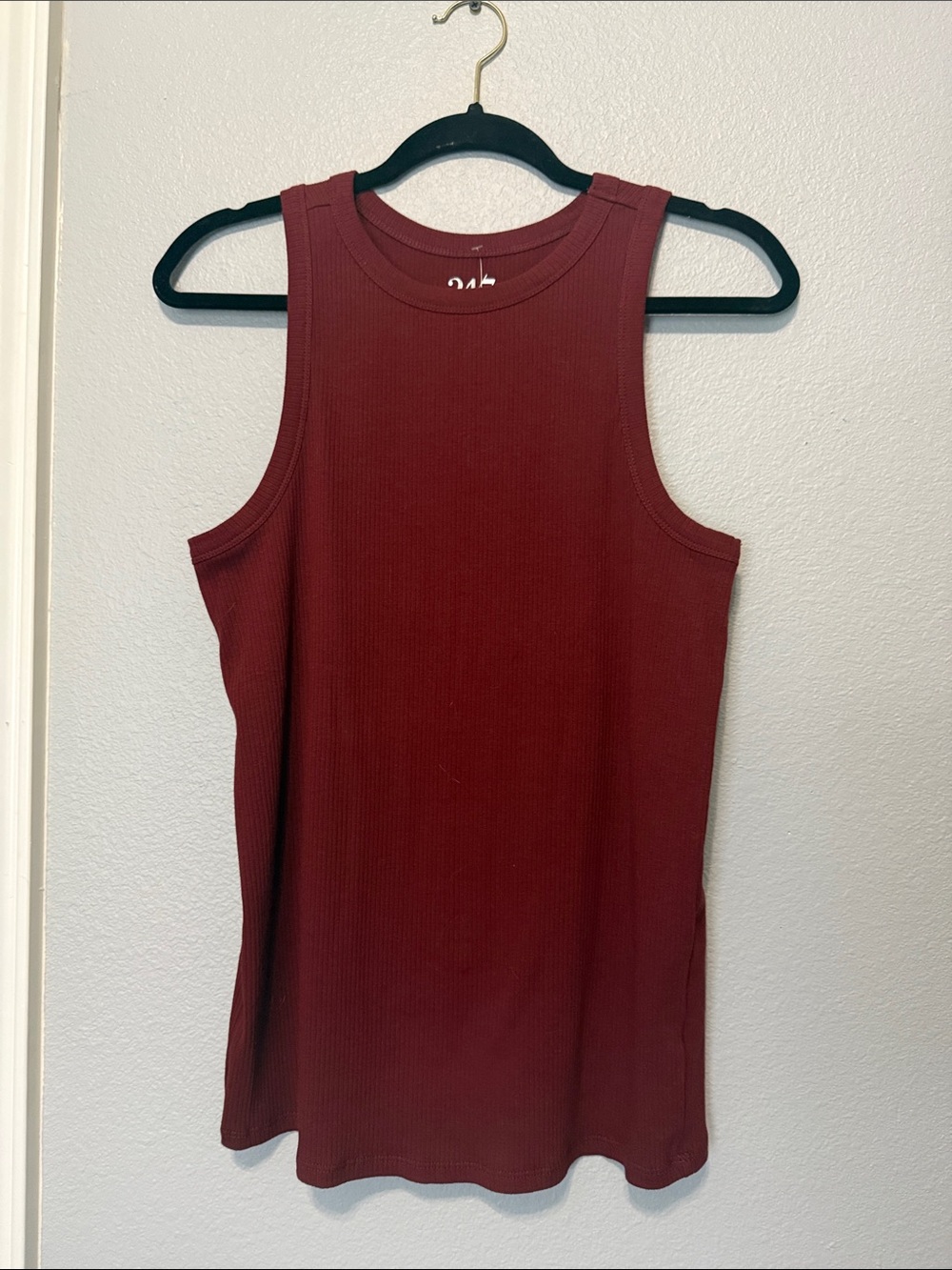 Maurices Sleeveless Ribbed Tank Top - Burgundy